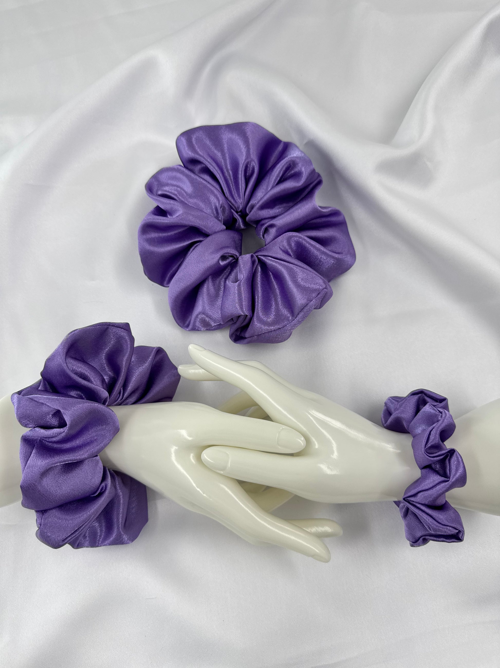 Lilac Satin Scrunchie