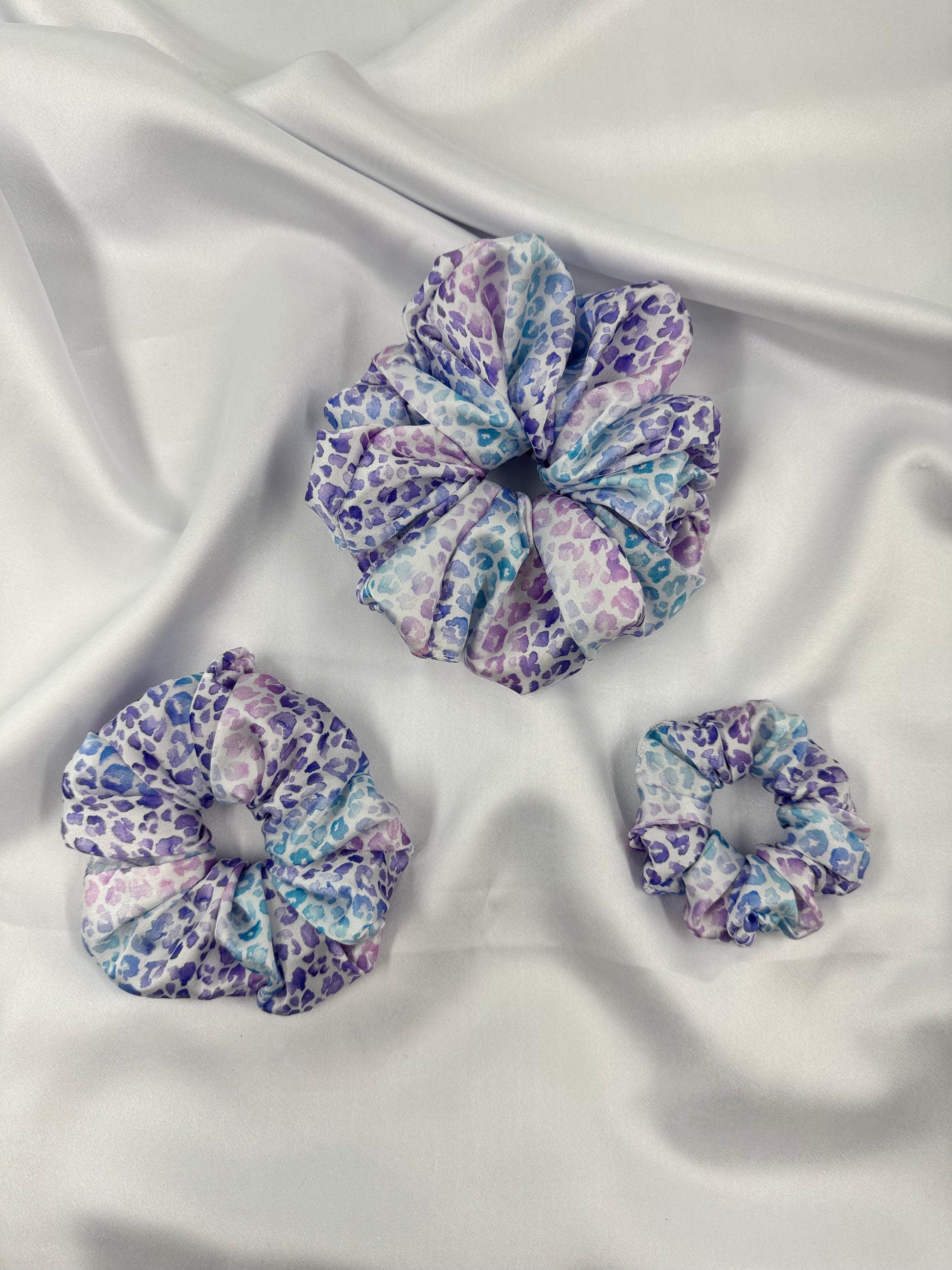 Purple and Blue Animal Print Scrunchie