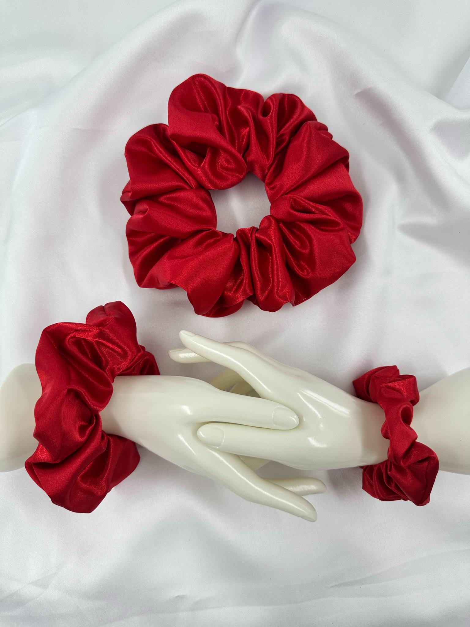 Red Satin Scrunchie