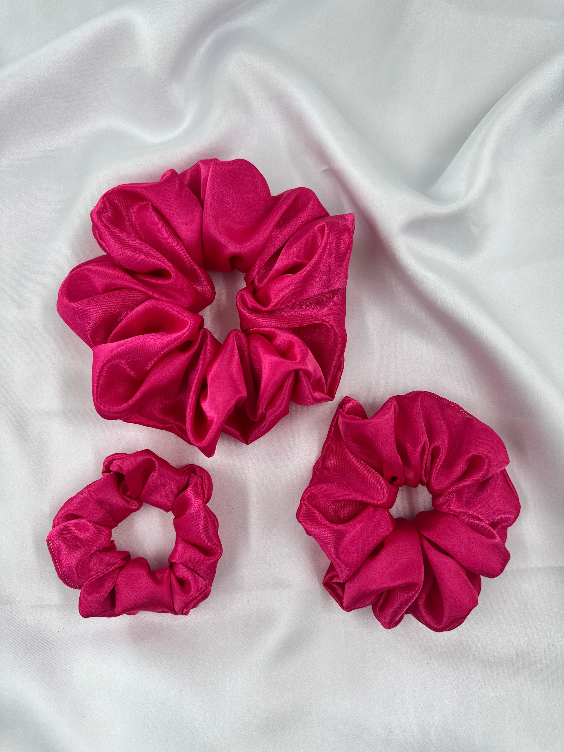 Fuchsia Satin Scrunchie