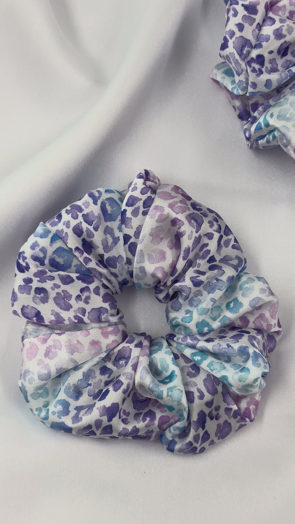 Purple and Blue Animal Print Scrunchie